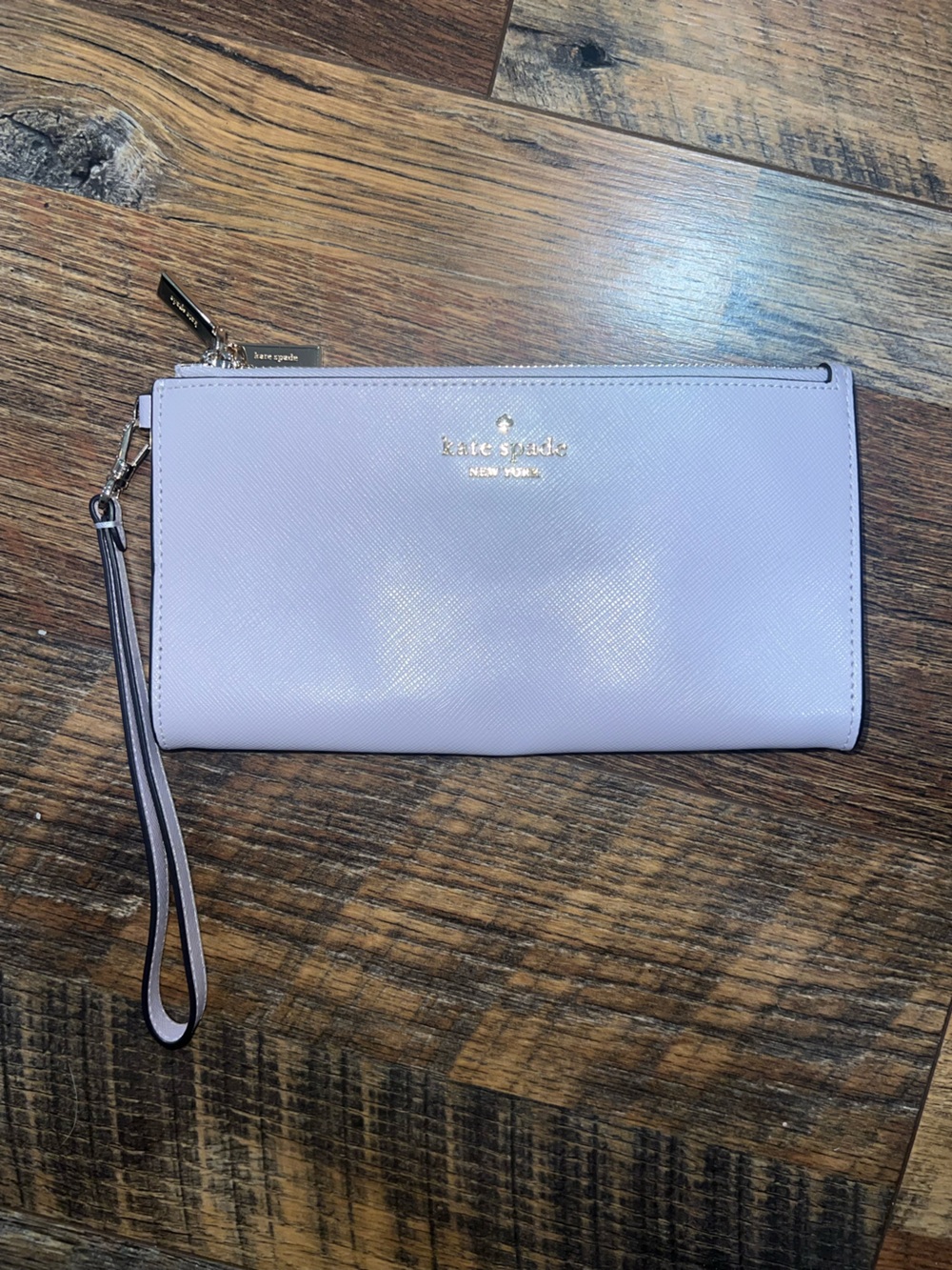kate spade Lavender Saffiano Leather Wristlet Clutch